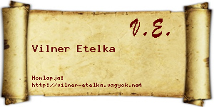 Vilner Etelka névjegykártya